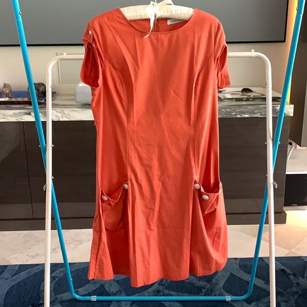 Misslook orange shift dress M